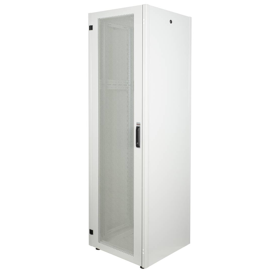 Armoire Rack 19″ Mobirack debout 42U Largeur 600 Profondeur 600 Porte Perforée Blanche