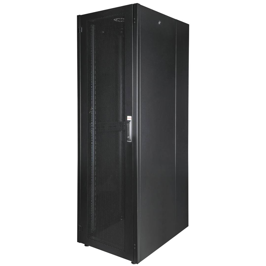 Armoire Rack 19″ Mobirack debout 42U Largeur 600 Profondeur 800 Porte Perforée Noire