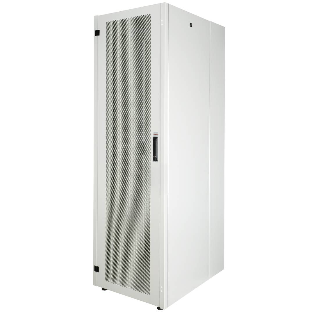 Armoire Rack 19″ Mobirack debout 42U Largeur 600 Profondeur 800 Porte Perforée Blanche