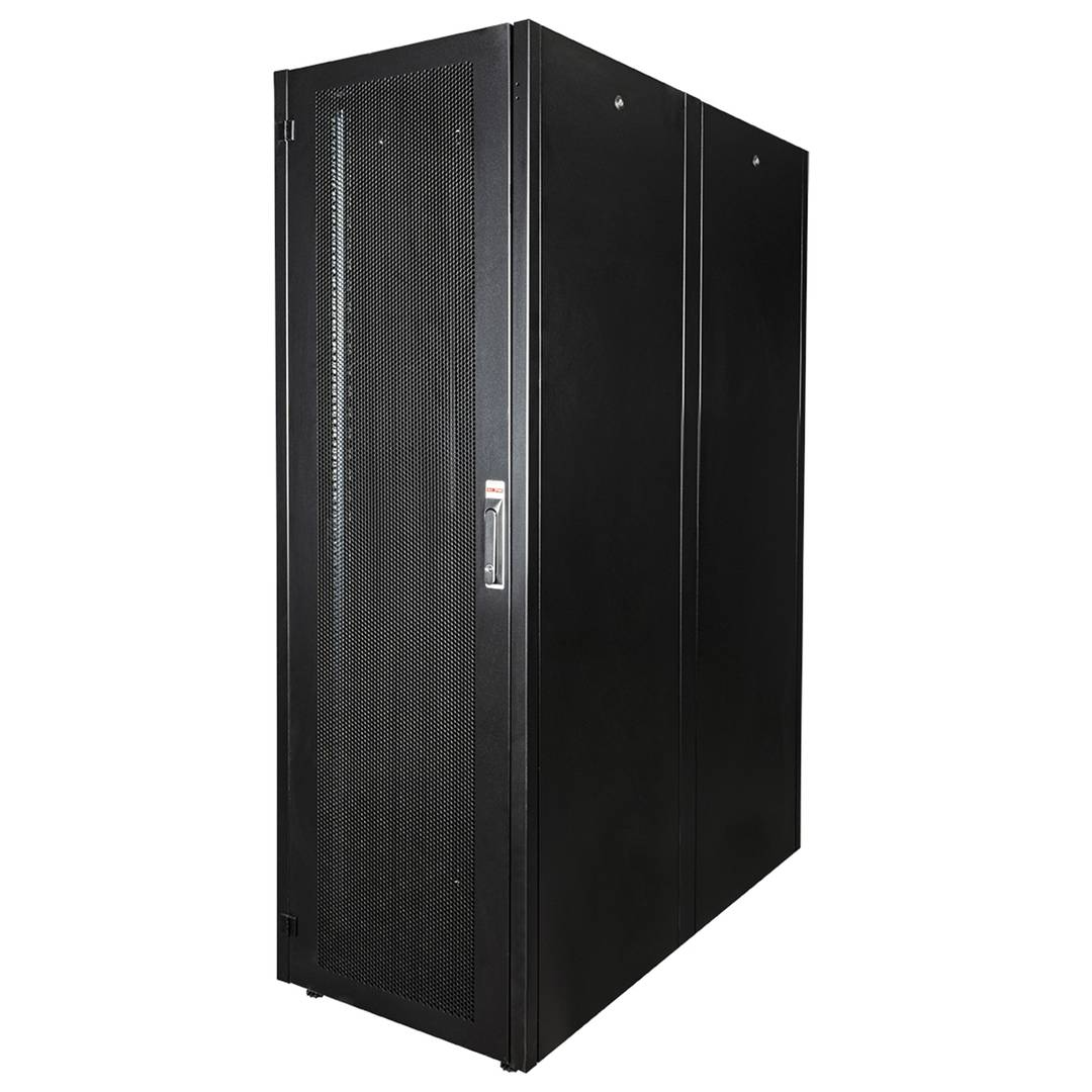 Armoire Rack 19″ Mobirack debout 42U Largeur 600 Profondeur 1200 Noir Porte Perforée