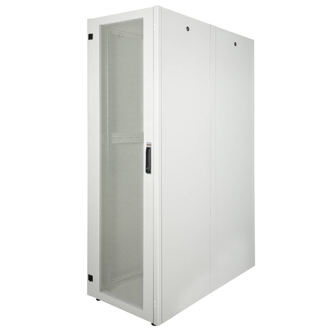 Armoire Rack 19″ Mobirack debout 42U Largeur 600 Profondeur 1200 Porte Perforée Blanche