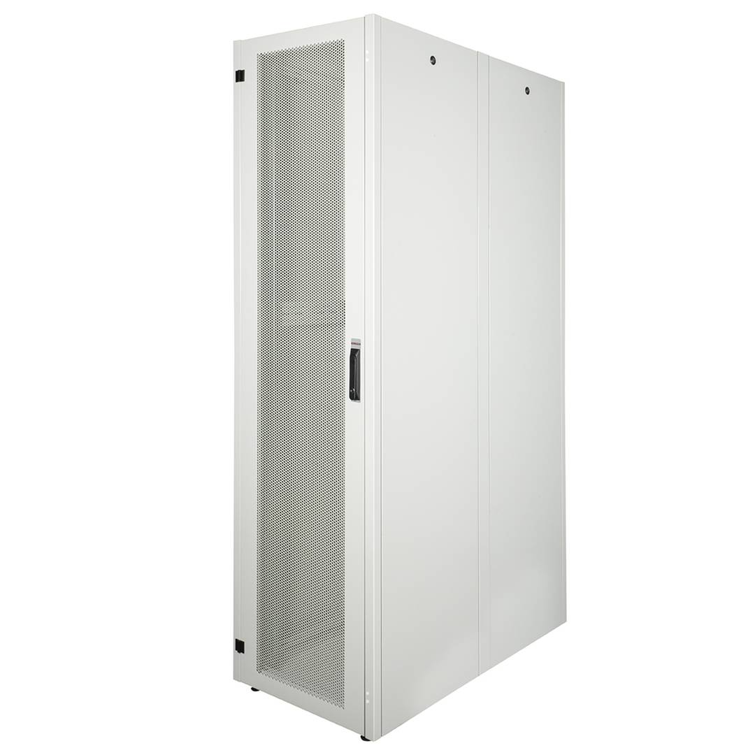 Armoire Rack 19″ Mobirack debout 47U Largeur 600 Profondeur 1200 Porte Perforée Blanche