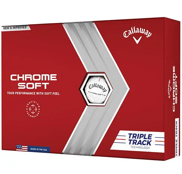 Boite de 12 Balles de Golf Callaway Chrome Soft Triple Track Blanche New