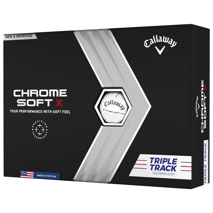 Boite de 12 Balles de Golf Callaway Golf Chrome Soft X Triple Track New