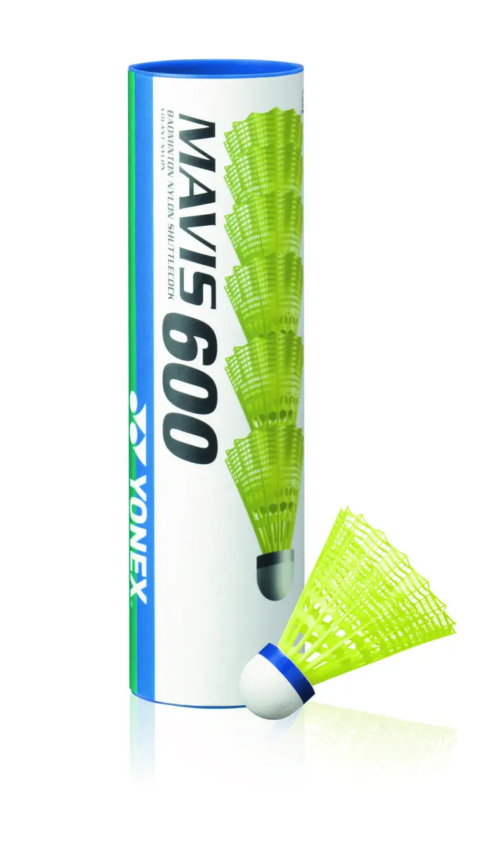 Tube de 6 volants de Badminton Yonex Mavis 600 Jaune