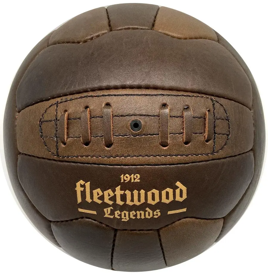 Ballon de Football vintage Fleetwood Legends cuir Marron