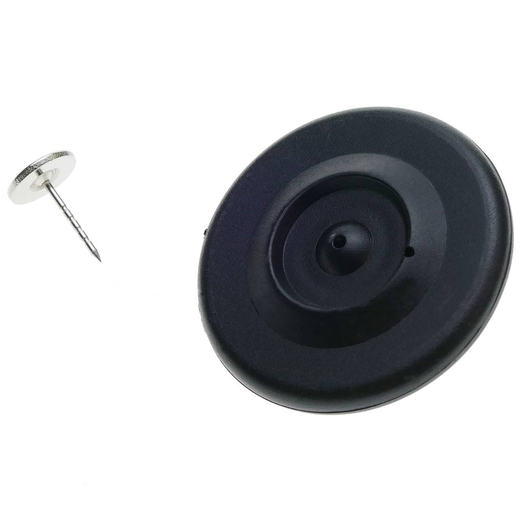 Étiquette antivol compatible EAS RF 8,2 MHz 48 mm noir avec goupille