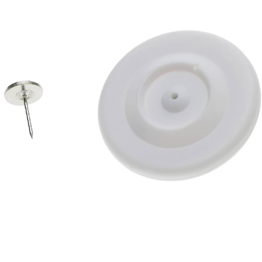 Étiquette antivol compatible EAS RF 8.2MHz 48mm blanc avec broche 25 unités