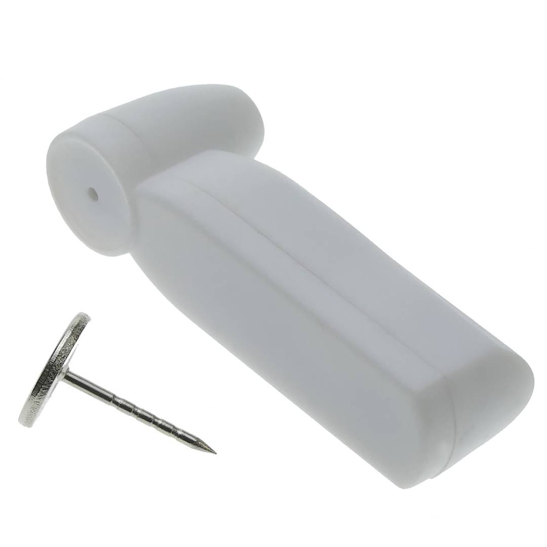 Étiquette anti-vol compatible EAS RF 8.2MHz 51x19mm blanc avec broche 25 unités