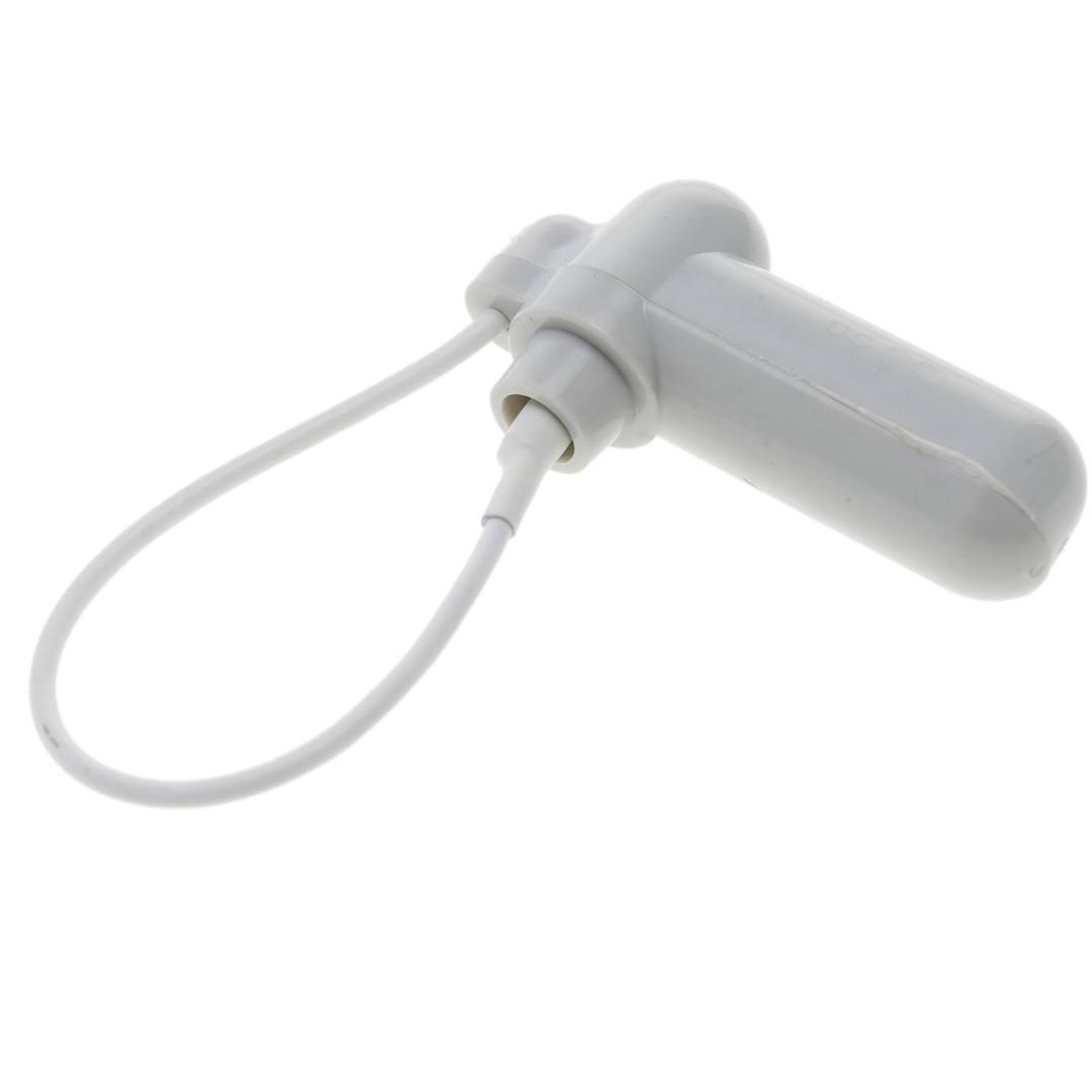 Étiquette anti-vol compatible EAS RF 8.2MHz 50 x 13 mm blanc avec câble en acier