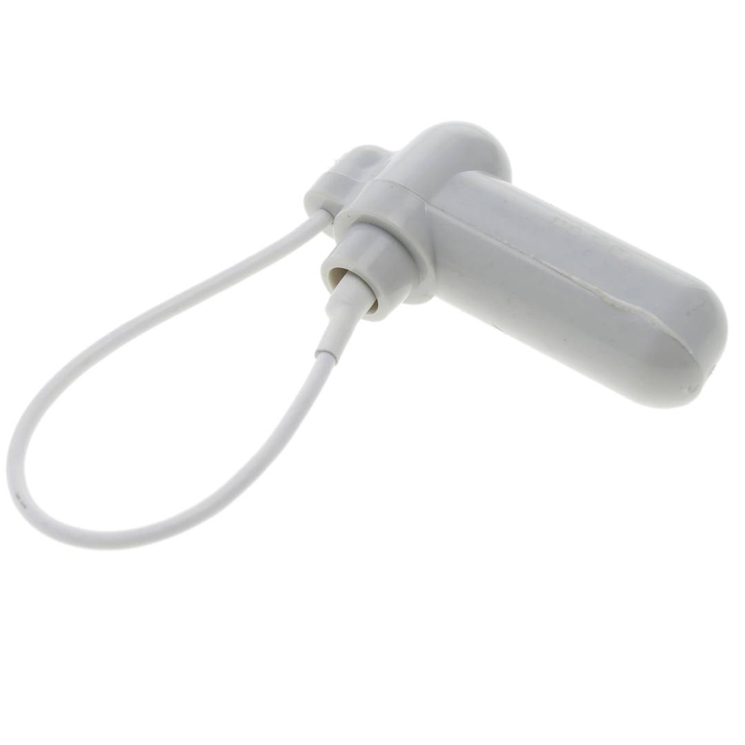 Étiquette anti-vol compatible EAS RF 8.2MHz 50 x 13 mm blanc avec câble en acier 25 unités