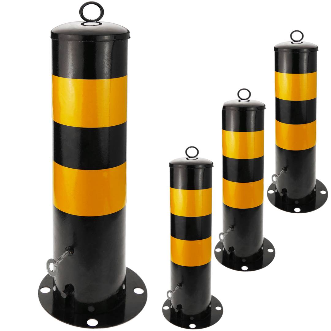 Bollard d’acier cloué avec base amovible 12×50 cm 4-pack
